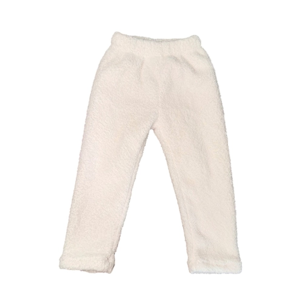 Lola + The Boys Sherpa Fleece Pants Kids Size 4 Cream Excellent Fuzzy Plush